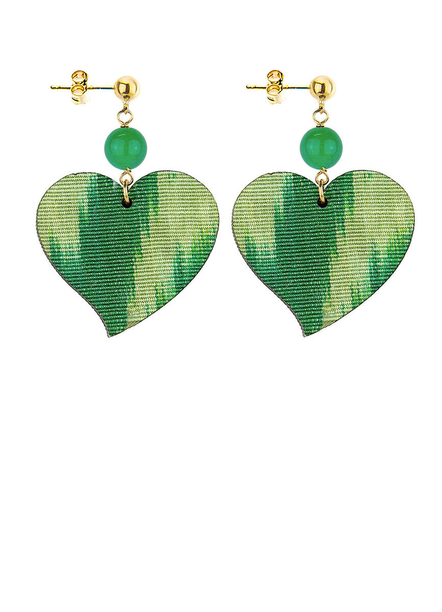 Orecchini Cuore Medio Verde - Lebole Maison