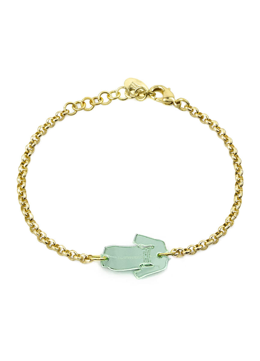 Jade Green Plexi Kimono Bracelet - Lebole Maison
