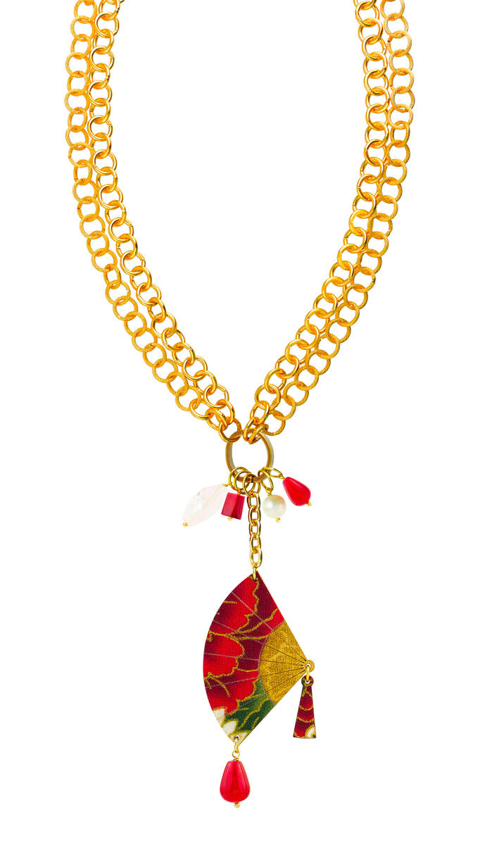 Collana Doppia Ventaglio Rubino - Lebole Maison