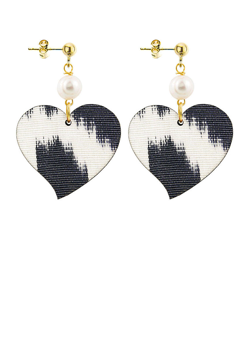 Orecchini Cuore Grande Perla - Lebole Maison