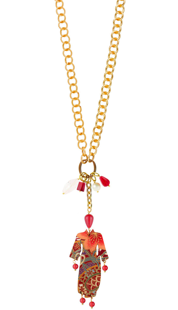 Collana Doppia Kimono Rubino - Lebole Maison