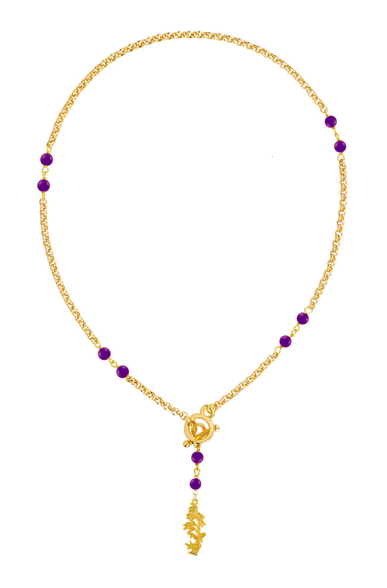 Purple Bamboo Choker Necklace - Lebole Maison