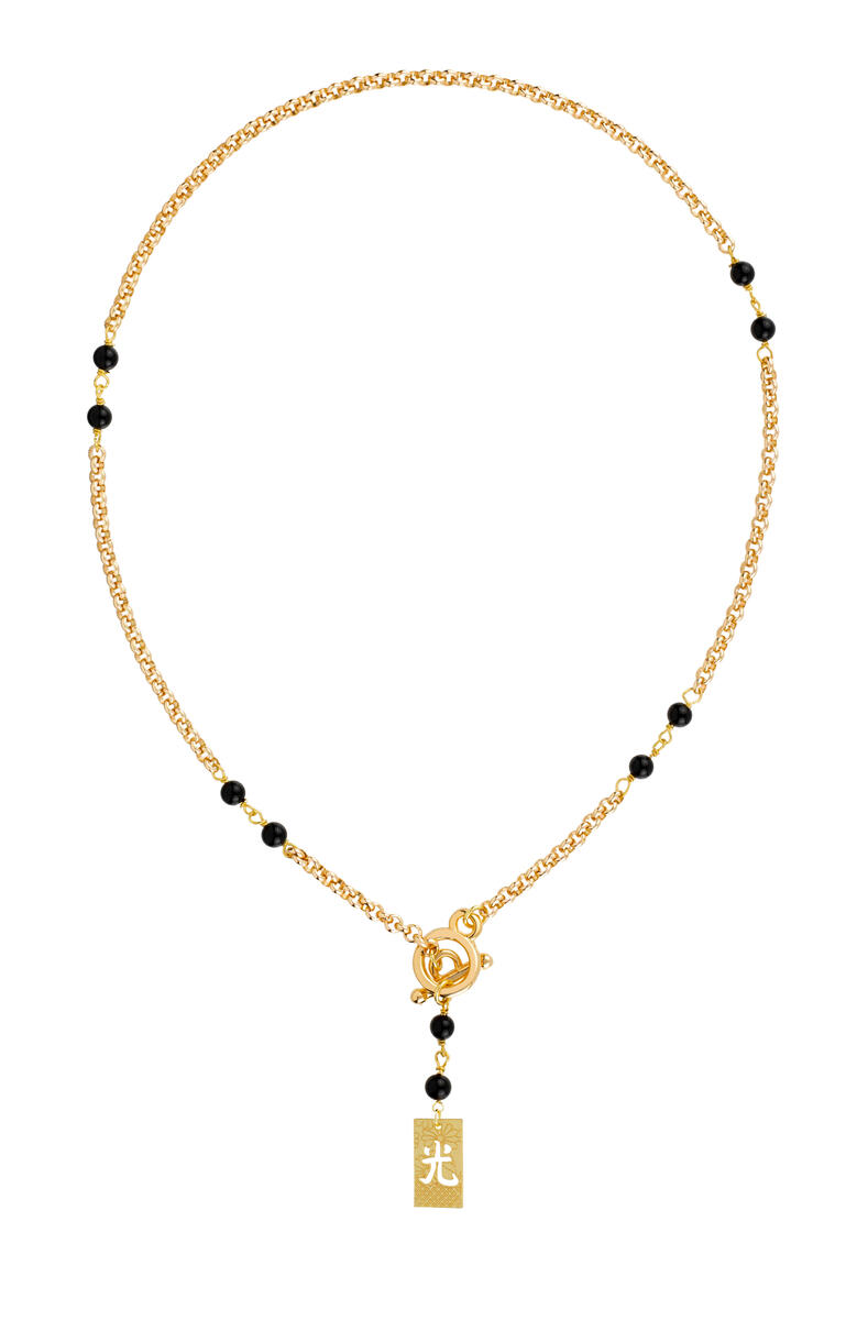 Collana Girocollo Ideogramma Luce Nero - Lebole Maison