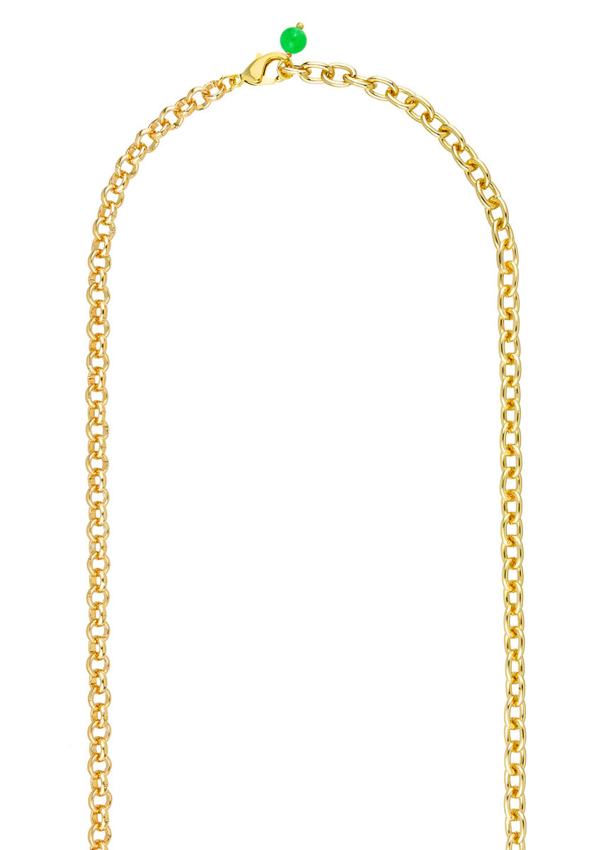 Collana Lunga San Xing Fu Pietre Verdi E Madreperla - Lebole Maison