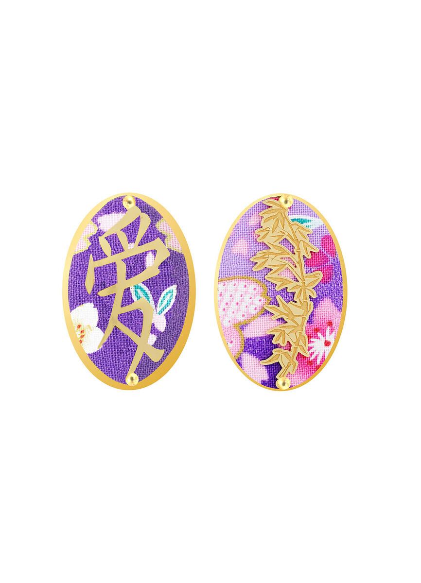Kanji Love Clips Lilac Earrings - Lebole Maison