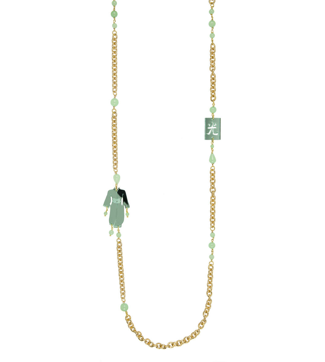 Collana Kimono Plexi Verde Giada - Lebole Maison