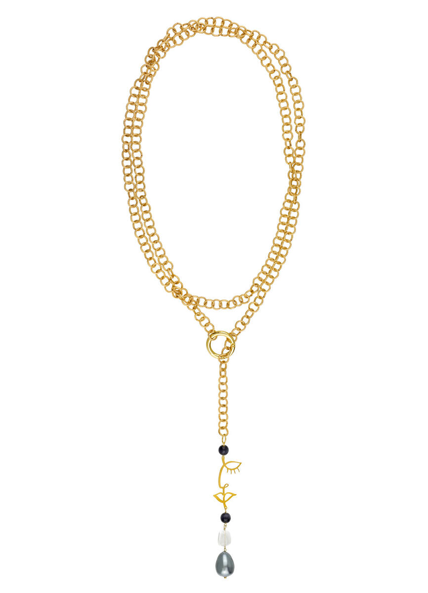 Collana Lunga Viso Grigio - Lebole Maison