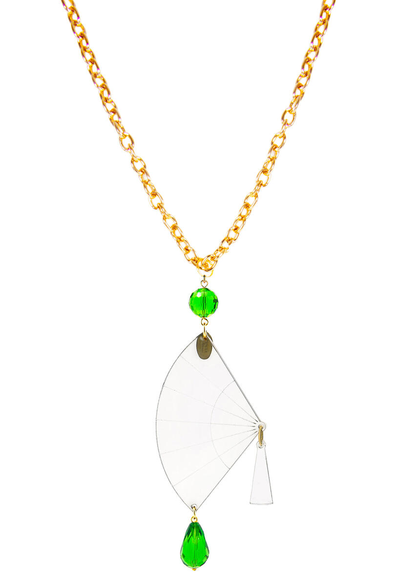 Collana Ventaglio Plexi Trasparente Verde Chiaro - Lebole Maison