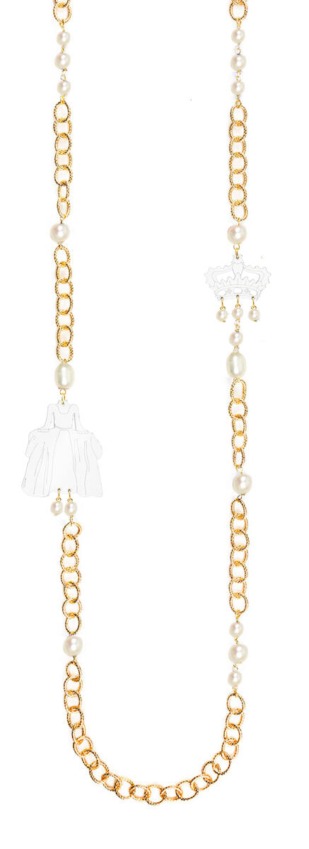 Collana Lebolina Dama Plexi Trasparente Perla - Lebole Maison