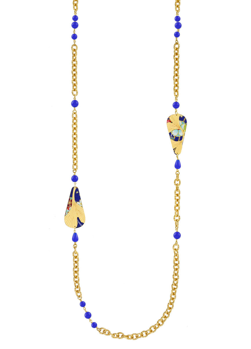Collana Lebolina Ginkgo Ventaglio Blu - Lebole Maison