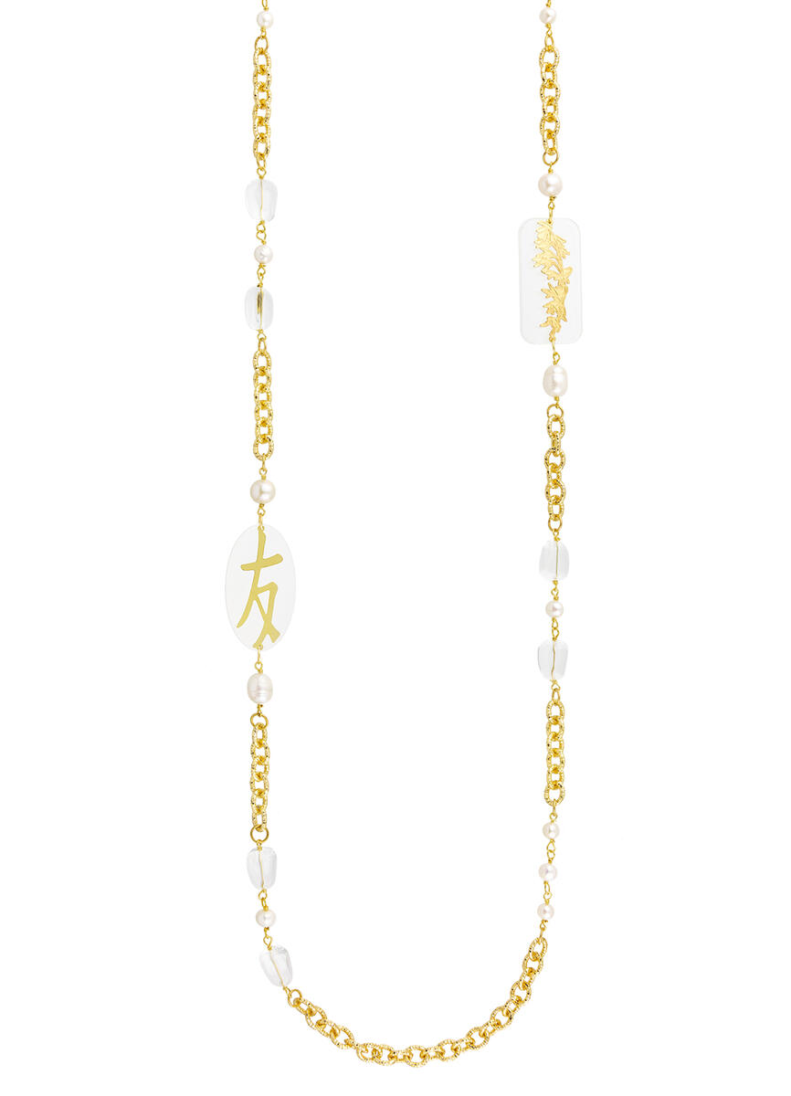 Collana Lebolina Amicizia Plexi Trasparente Perla - Lebole Maison