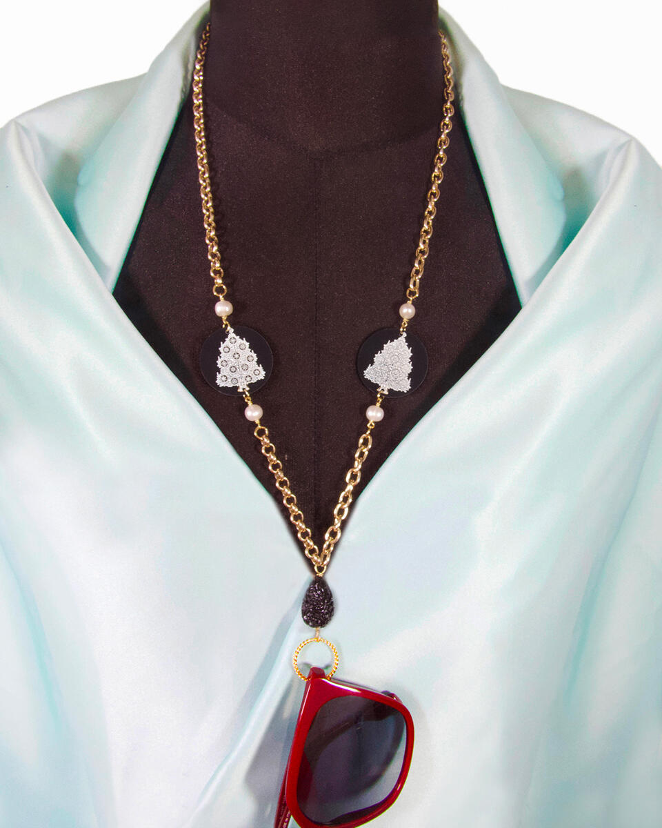 Small Pearl Christmas Tree Glasses Chain - Lebole Maison