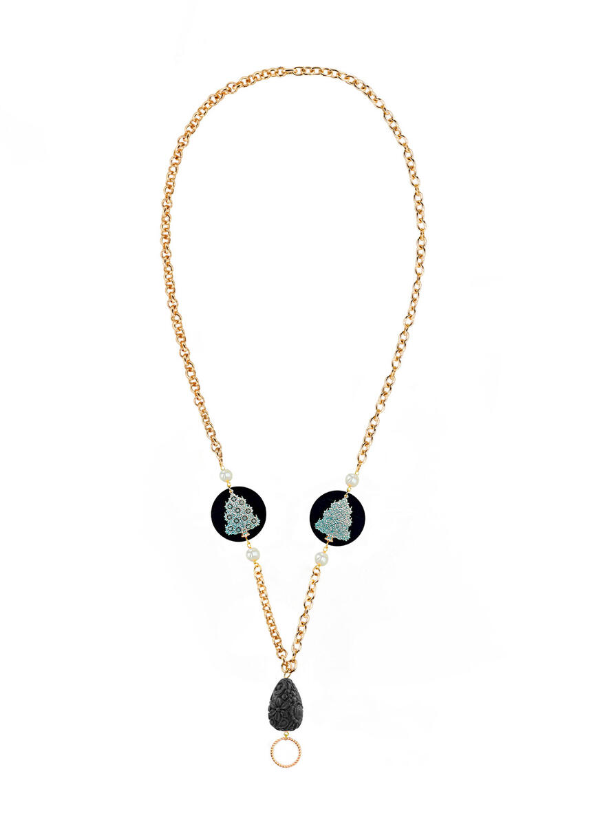 Small Pearl Christmas Tree Glasses Chain - Lebole Maison