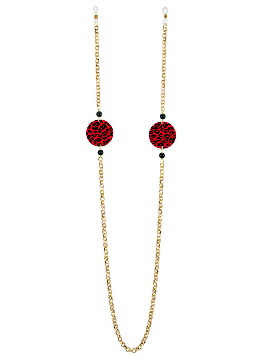 Small Black Spotted Glasses Chain - Lebole Maison