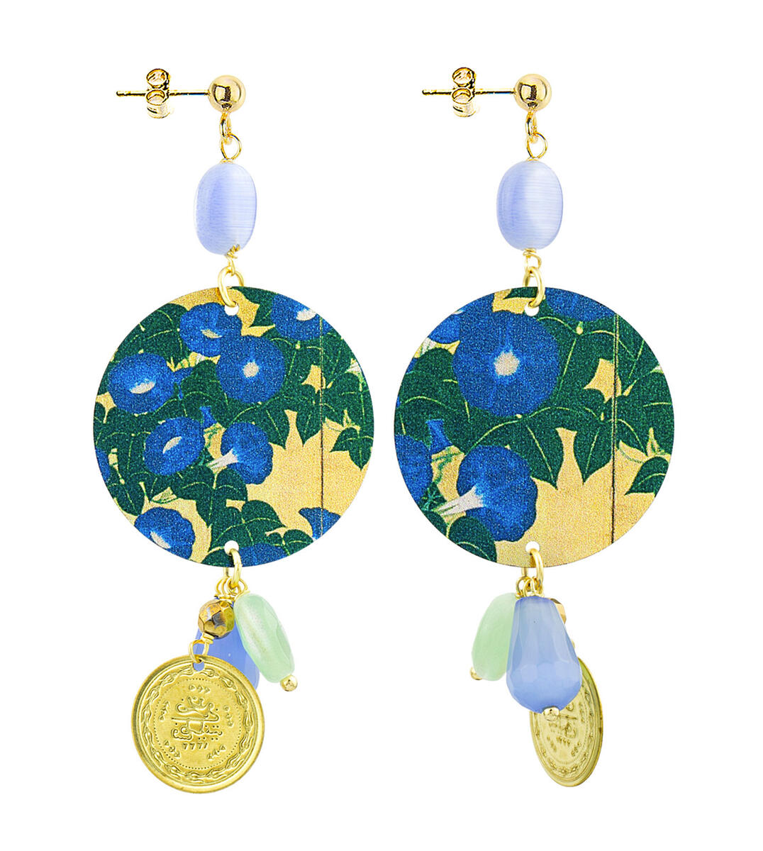 Orecchini Fiori Blu Piccolo Azzurro - Lebole Maison