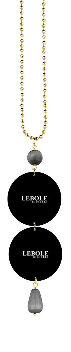 Collana Occhio Perla Grigio Scuro - Lebole Maison