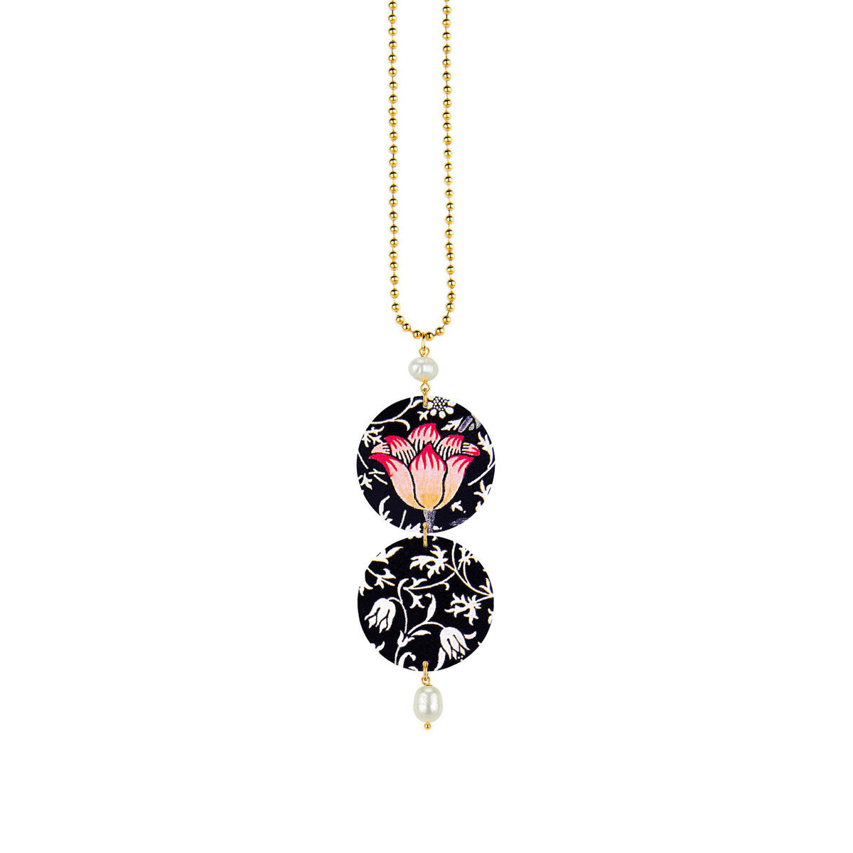 Collana Tessuto Fiori Perla - Lebole Maison
