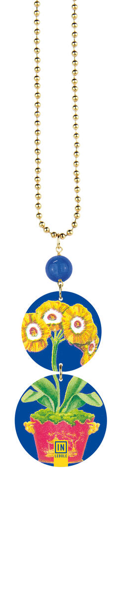 Yellow Blue Flower Vase Necklace - Lebole Maison