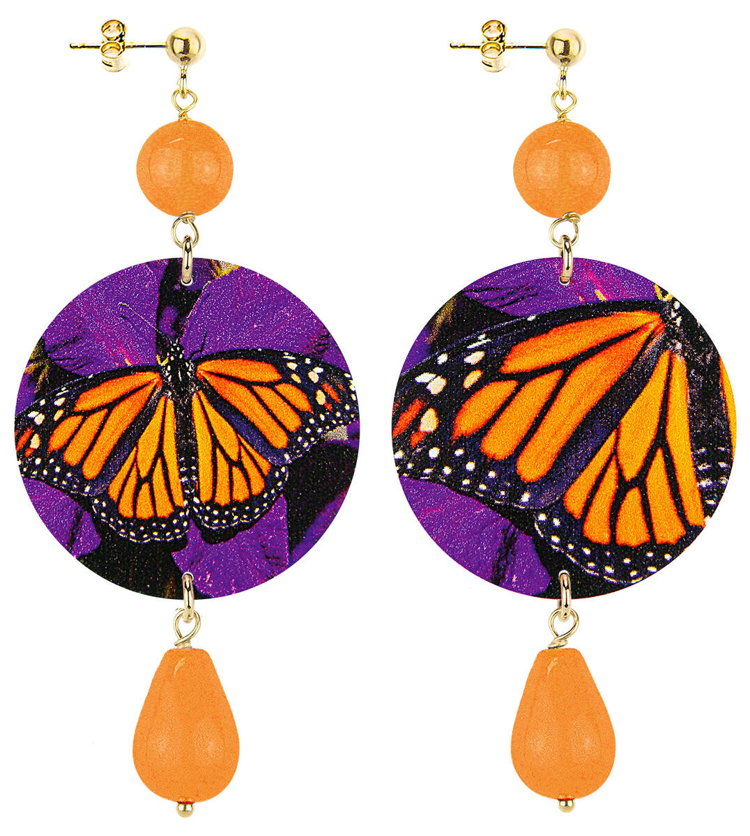 Orecchini Farfalla Classico Arancione - Lebole Maison