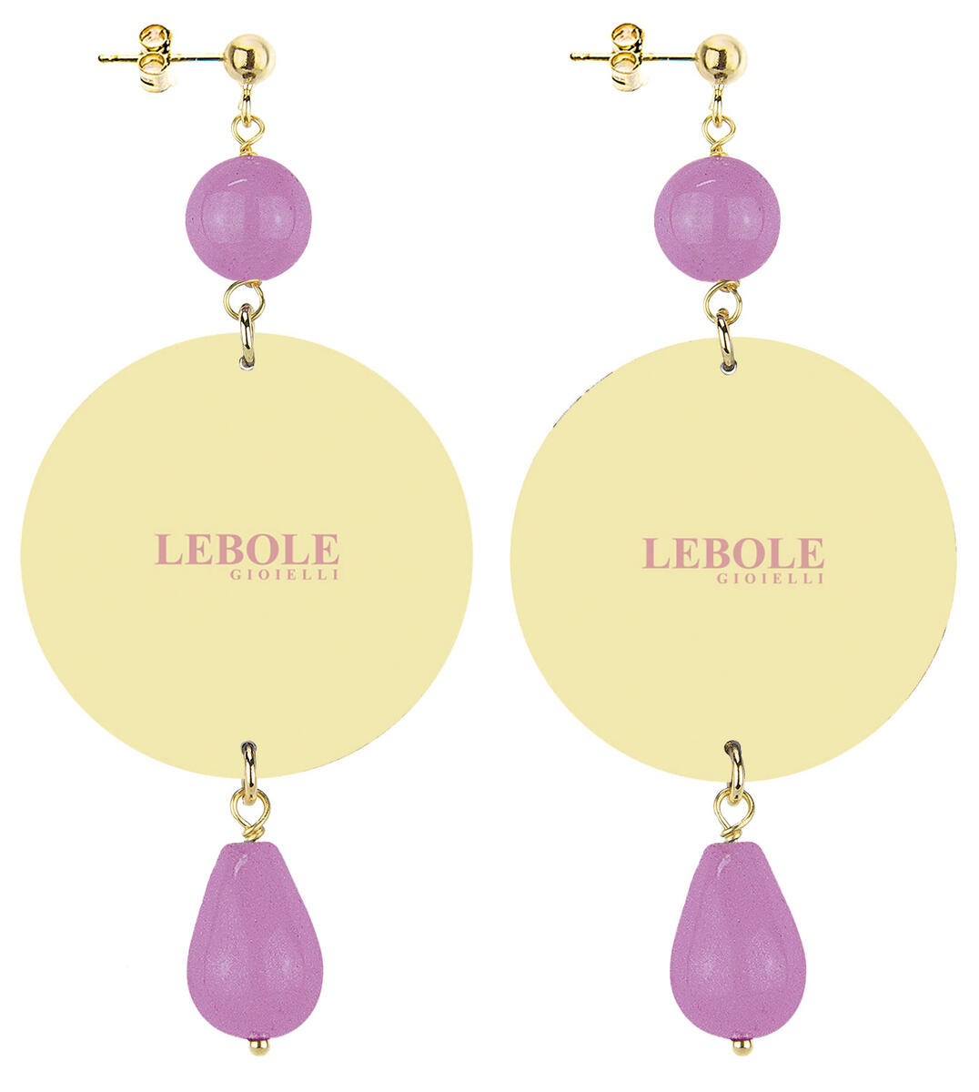 Classic Light Purple Flower Fabric Earrings - Lebole Maison