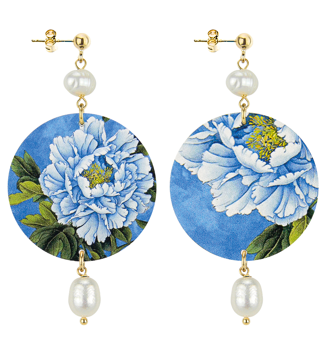 Earrings White Flower Classic Pearl - Lebole Maison