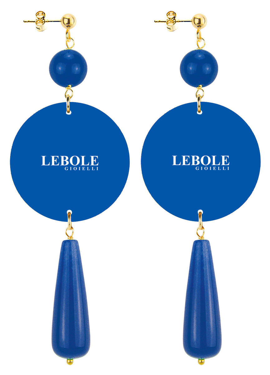 Little Mermaid Earrings With Long Blue Drop - Lebole Maison