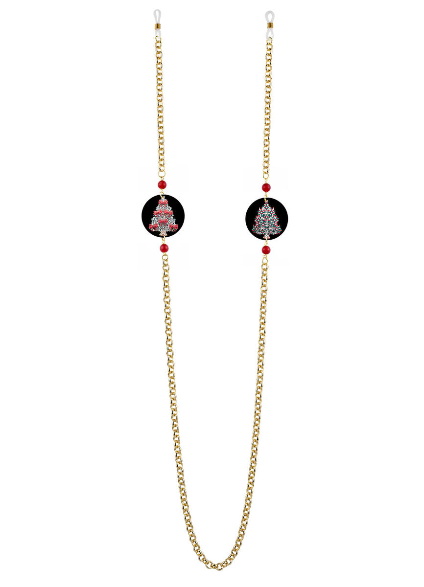 Catena Per Occhiali Albero Di Natale Classico Rubino - Lebole Maison