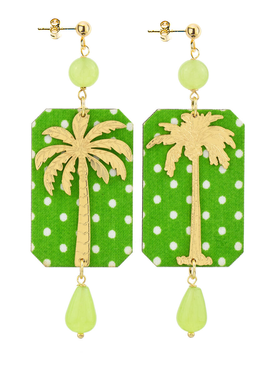Orecchini Palma Pois Verde Prato - Lebole Maison