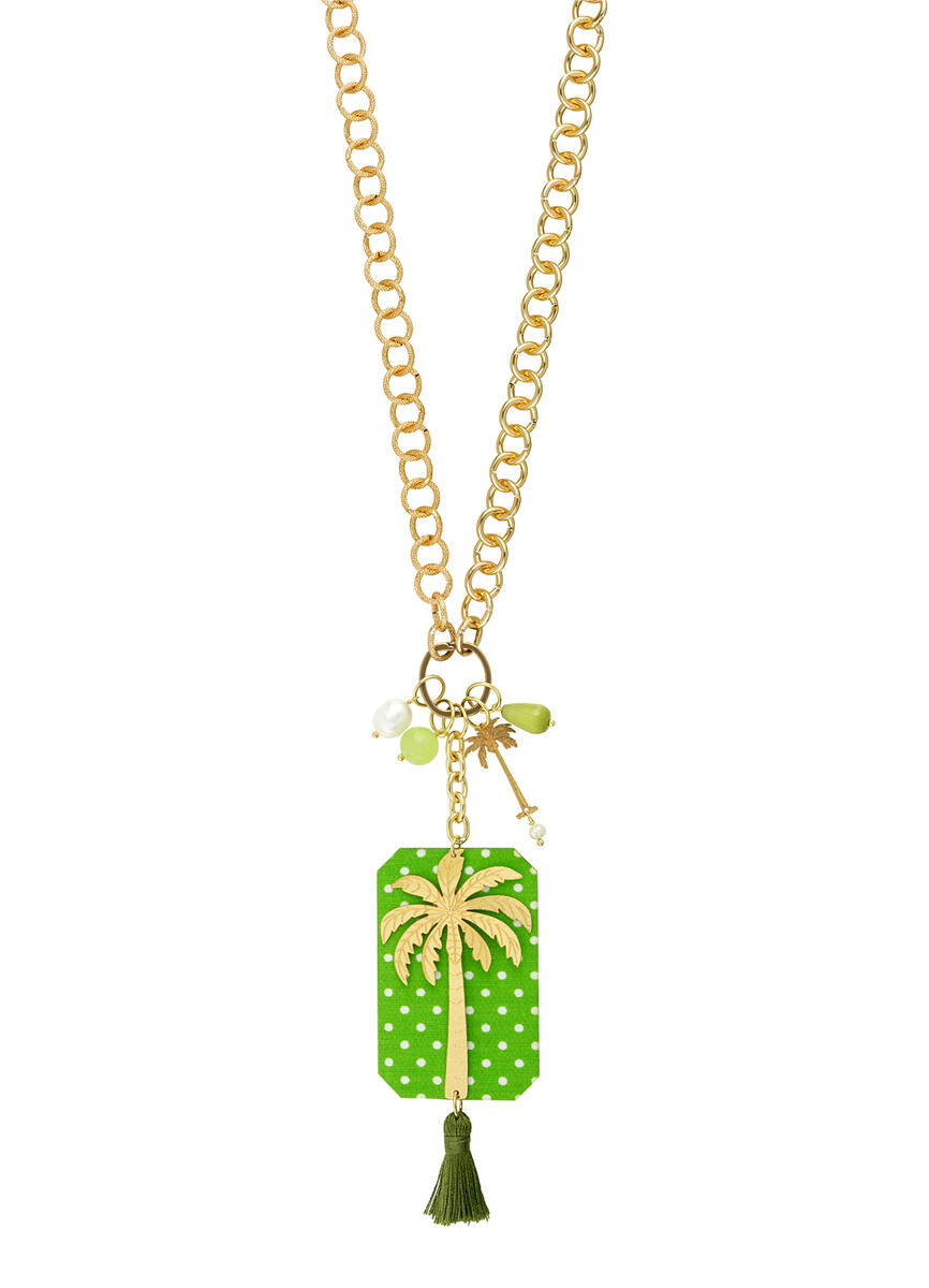 Collana Doppia Palma Pois Verde - Lebole Maison