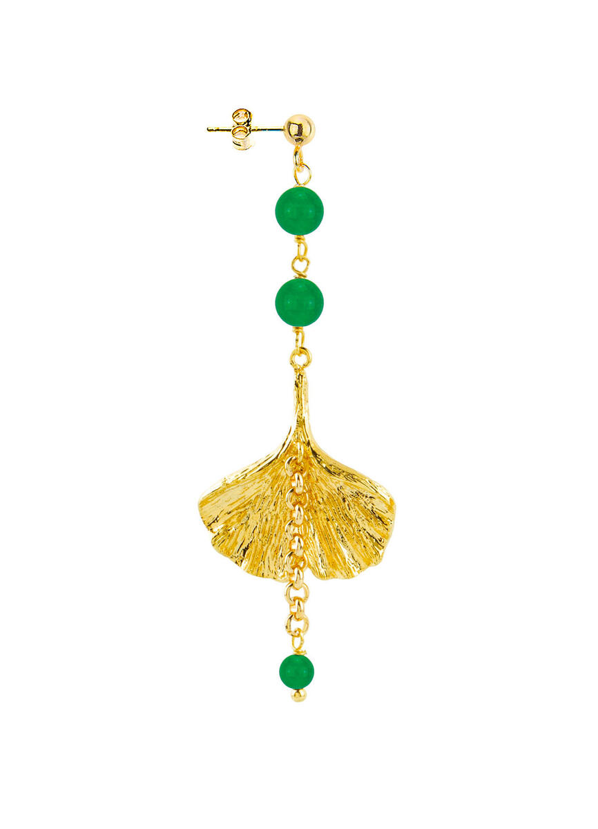Orecchino Ginkgo Ventaglio Verde - Lebole Maison