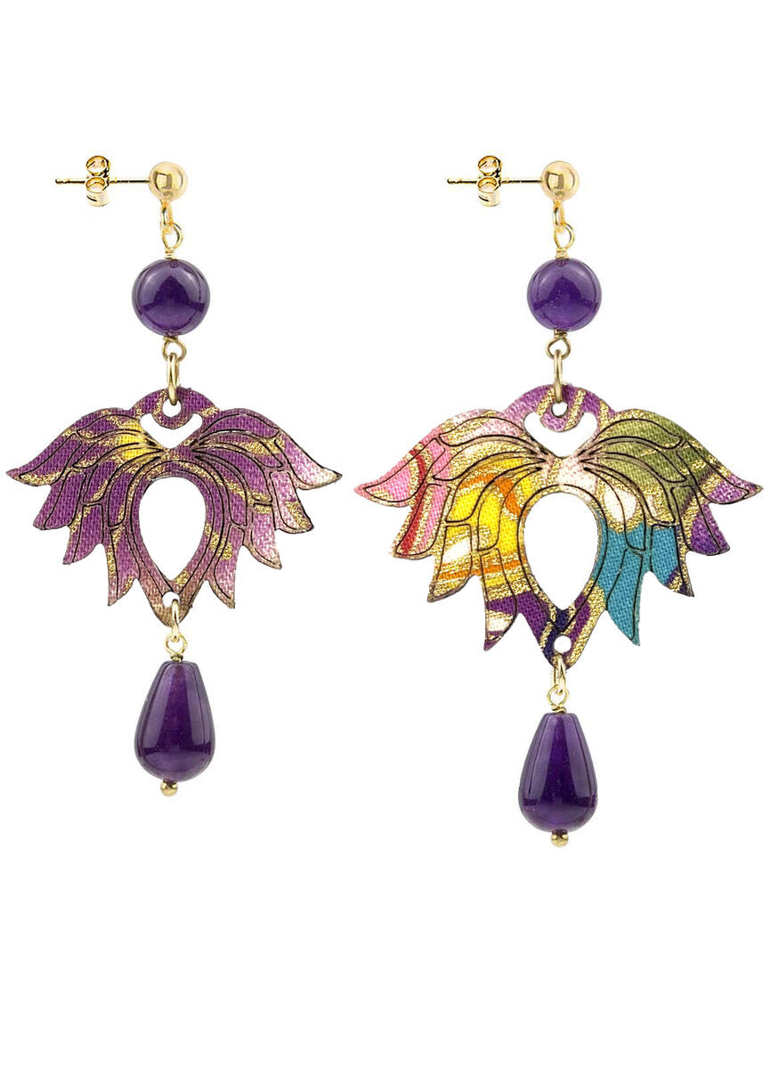 Lotus Small Purple Earrings - Lebole Maison