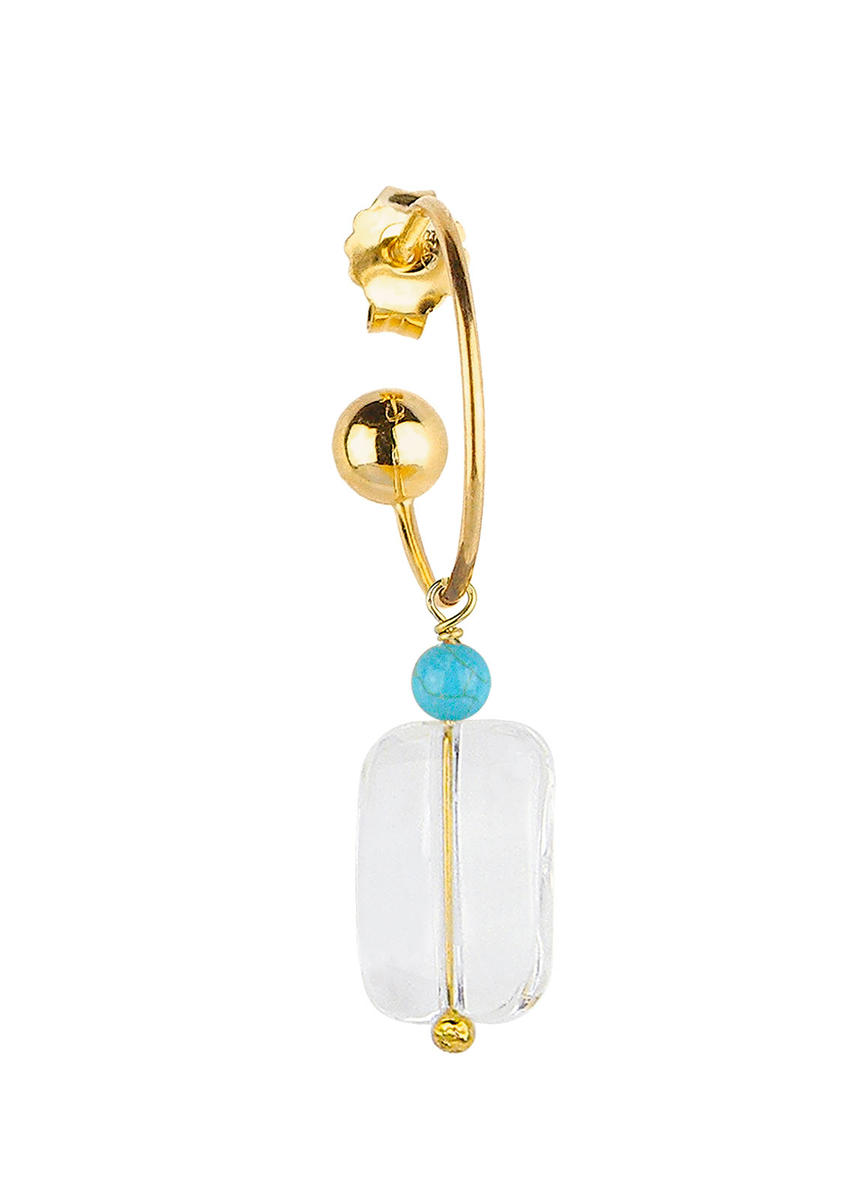 Bell Earring And Turquoise Rock Crystal - Lebole Maison