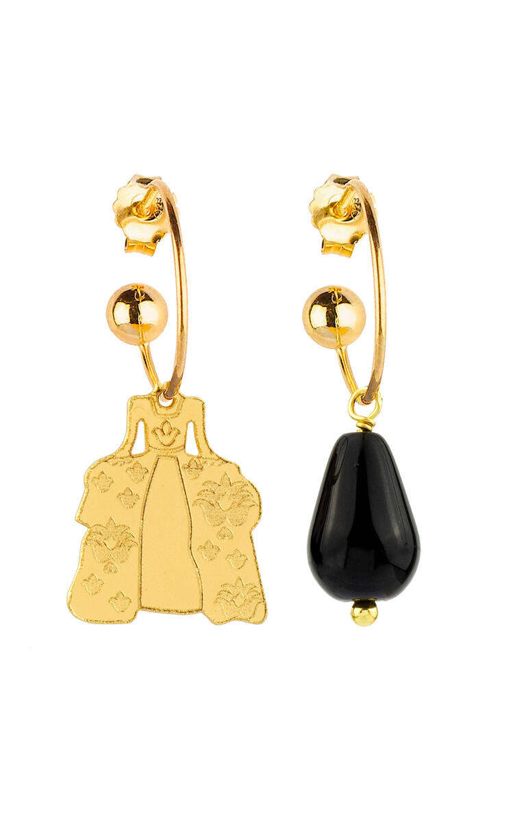 Orecchini Hoop Dama Nero - Lebole Maison