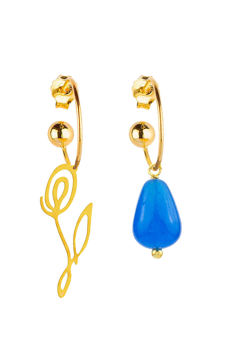 Orecchini Hoop Fiore Azzurro - Lebole Maison