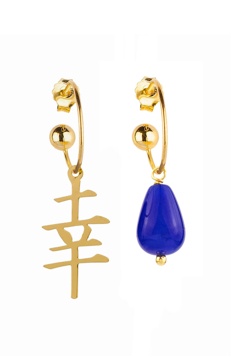 Orecchini Hoop Fortuna Blu - Lebole Maison