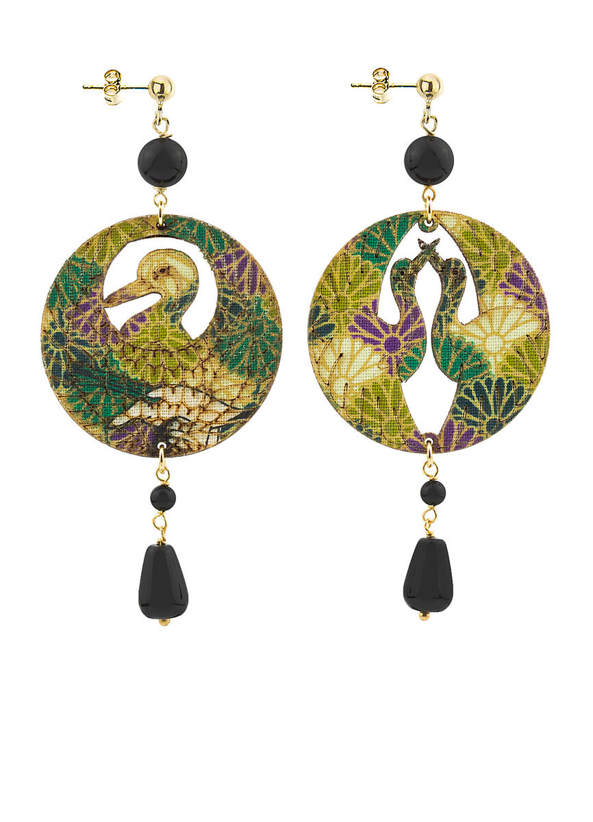 Orecchini Gru Nero - Lebole Maison