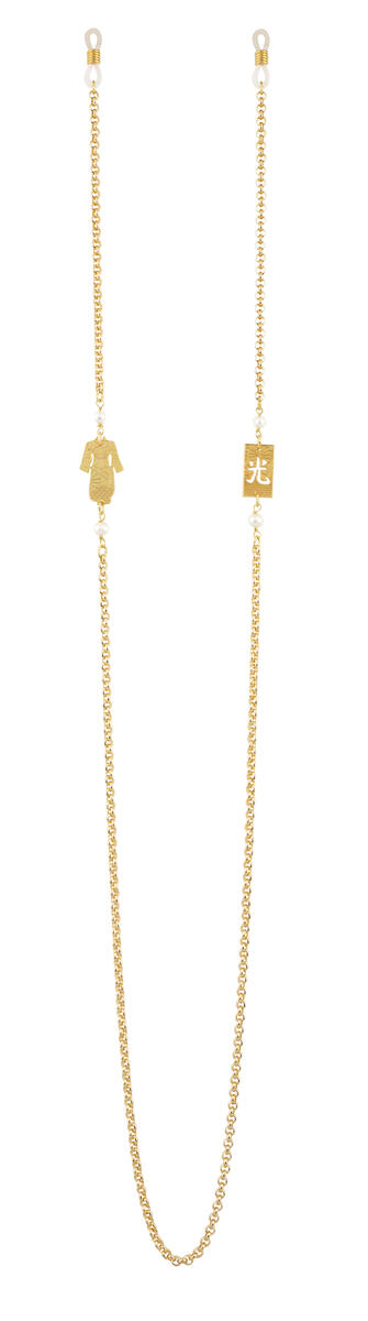 Kimono Brass Pearl Eyeglass Chain - Lebole Maison