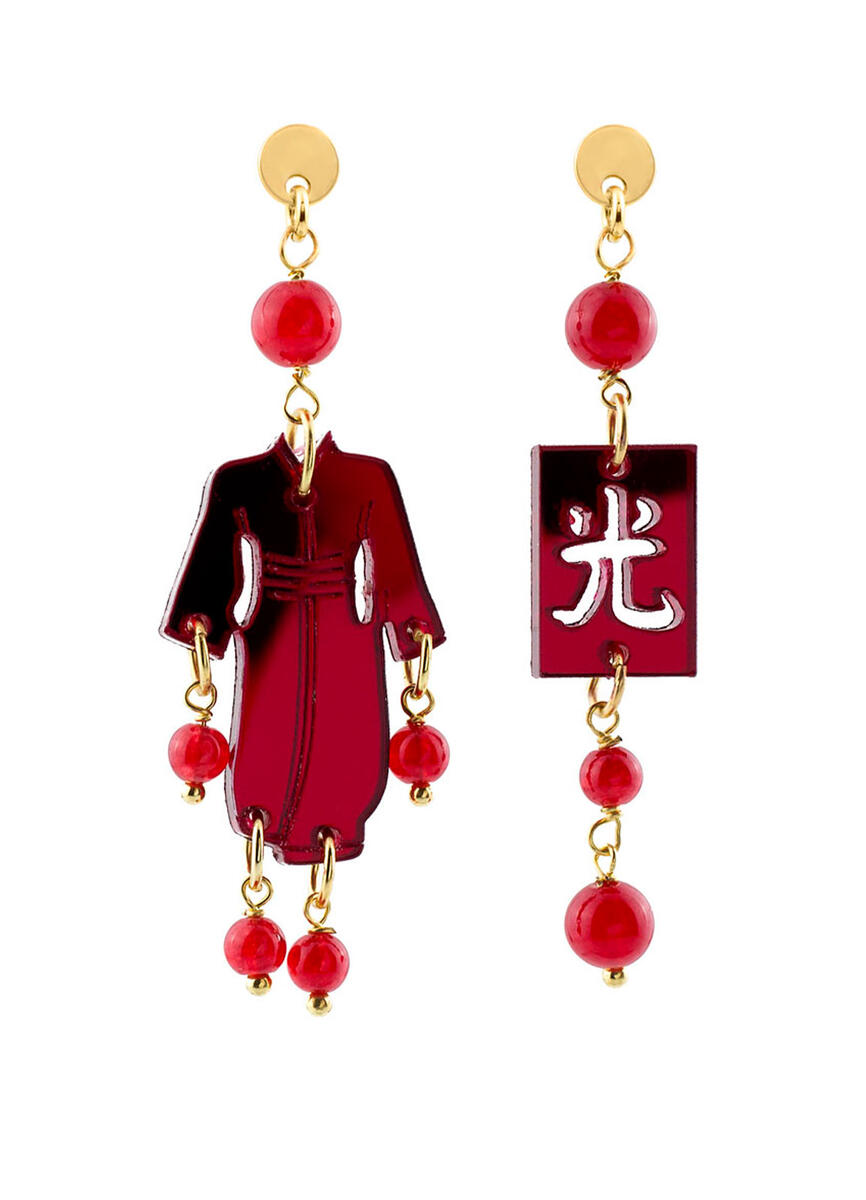 Orecchini Kimono Plexi Mini Rubino - Lebole Maison