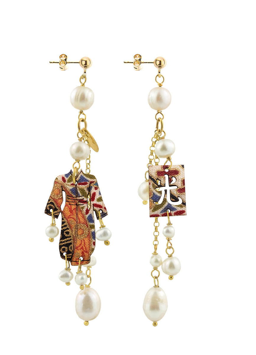 Pearl Short Tuft Kimono Earrings - Lebole Maison