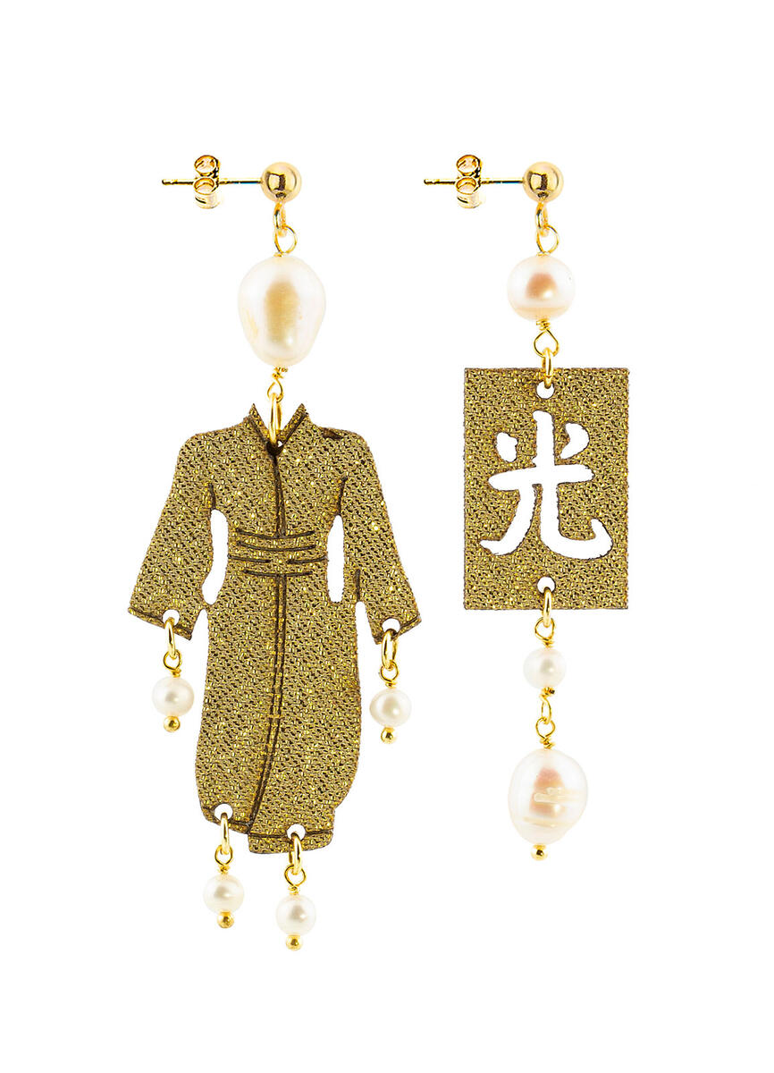 Orecchini Kimono Piccolo Oro Perla - Lebole Maison