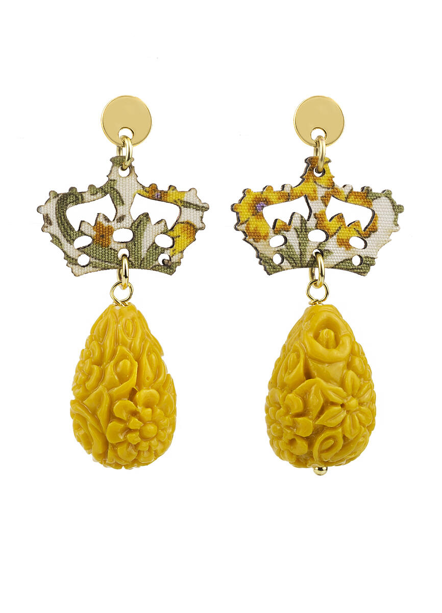 Orecchini Kaguya Corona Mini Senape - Lebole Maison