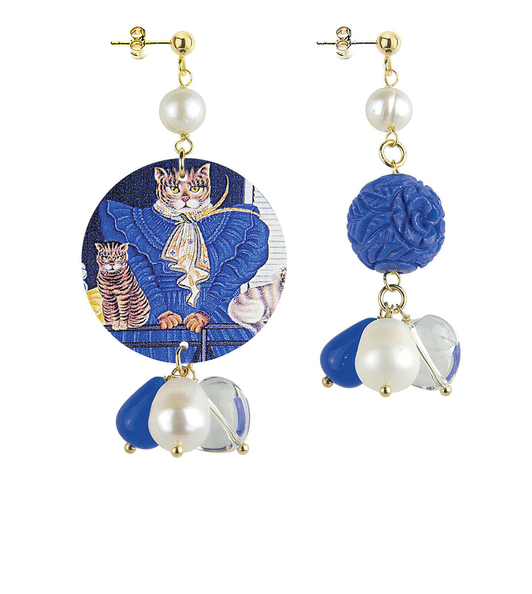 Orecchini Circle Classico Gatto Blu - Lebole Maison