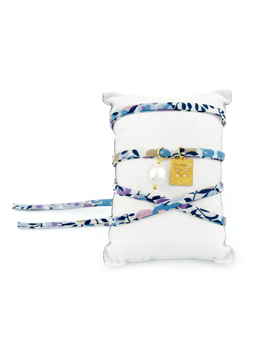 Torii Flower Fabric Bracelet/necklace Pearl - Lebole Maison
