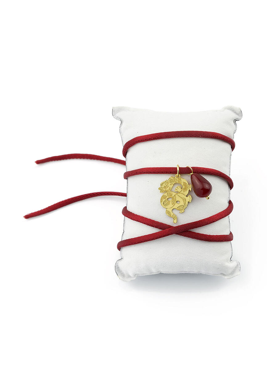 Ruby Dragon Fabric Bracelet - Lebole Maison