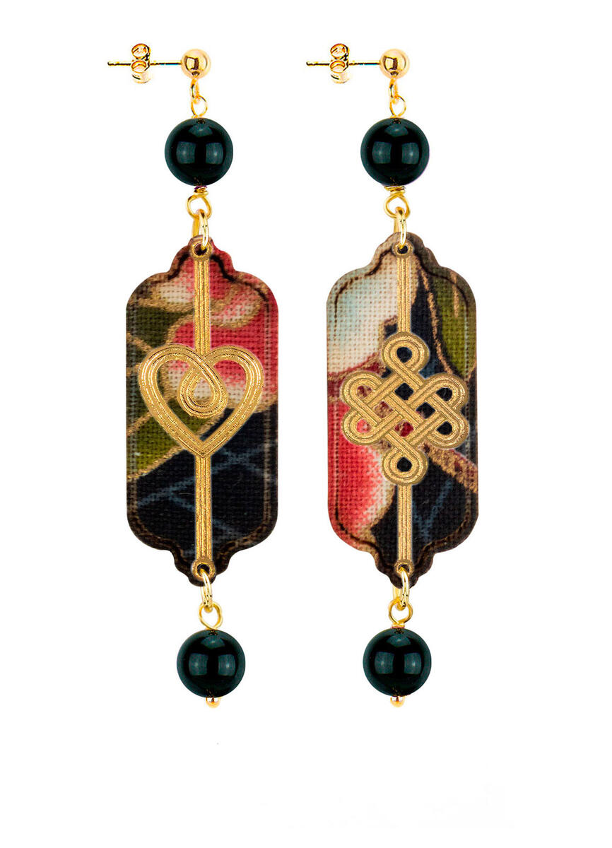 Orecchini Cuore E Infinito Mini Nero - Lebole Maison