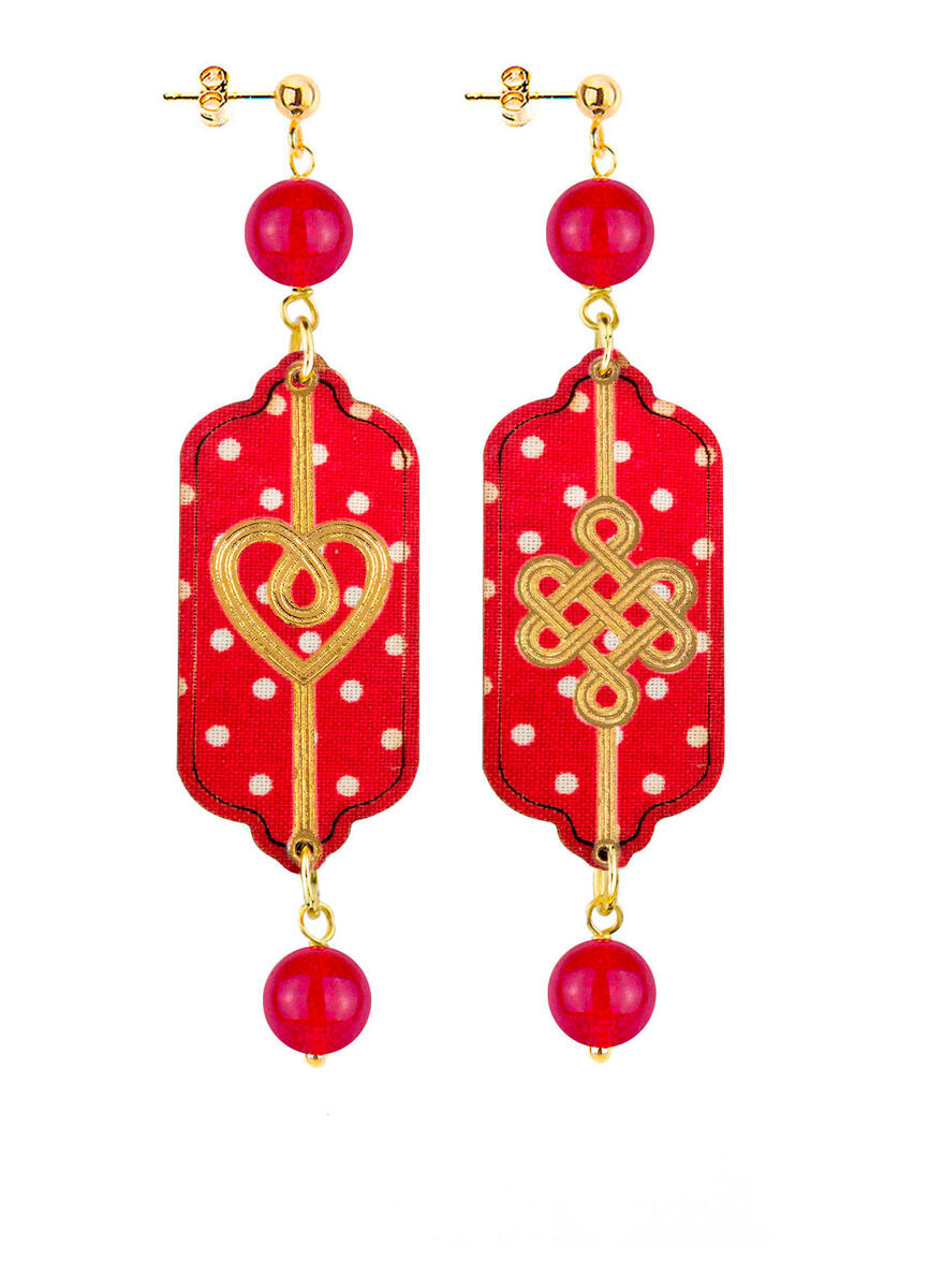 Orecchini Cuore E Infinito Mini Pois Rubino - Lebole Maison