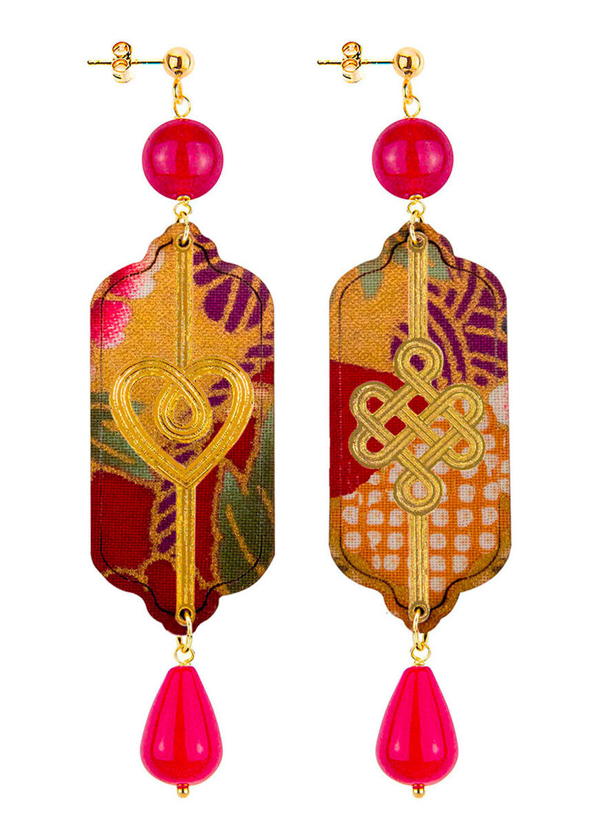 Ruby Heart And Infinity Earrings - Lebole Maison