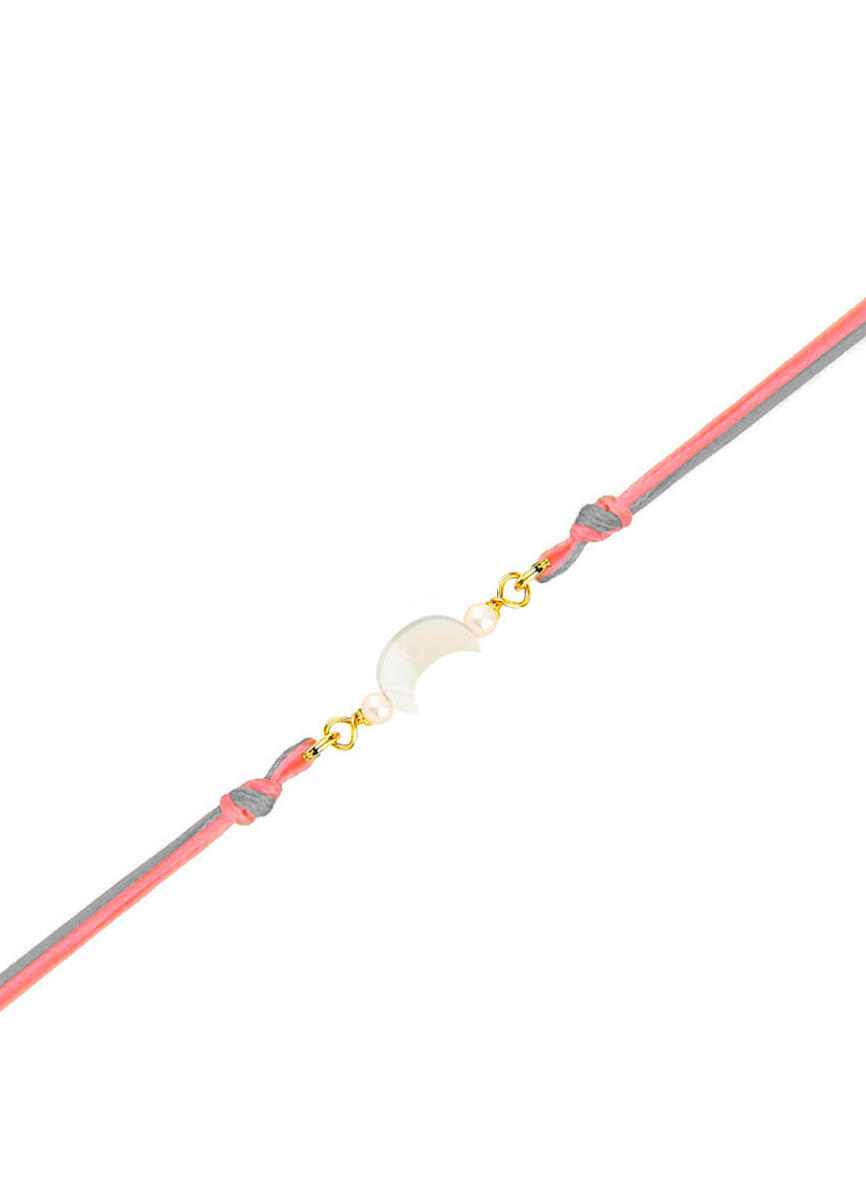 Bracciale Luna Grigio E Rosa - Lebole Maison