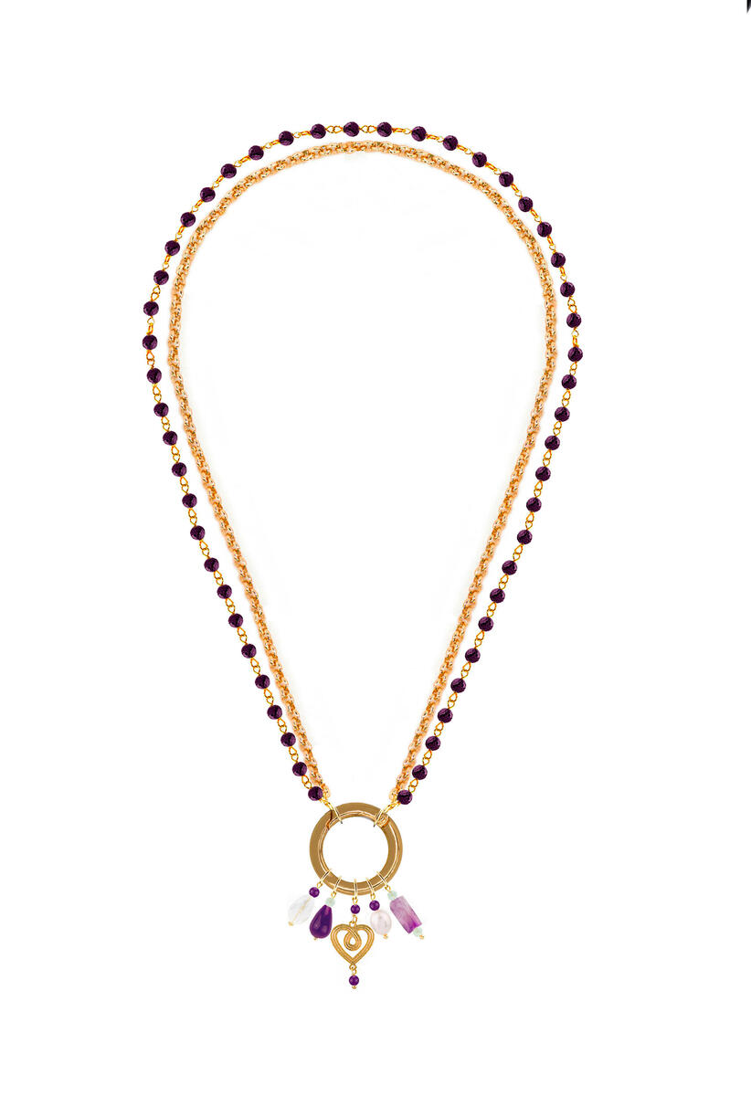 Collana Rosario Infinito Viola - Lebole Maison