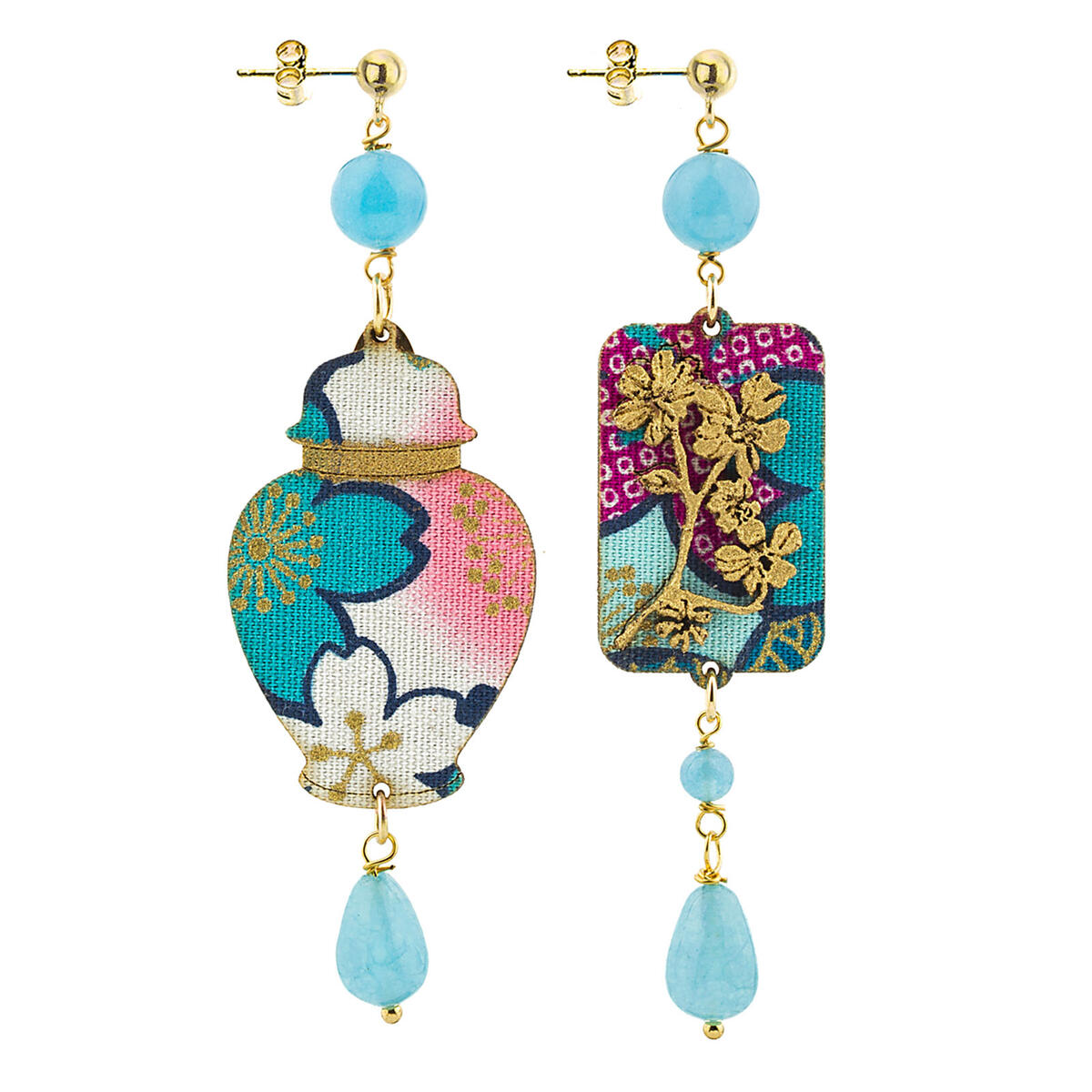 Orecchini Vaso Celeste Sfumato - Lebole Maison